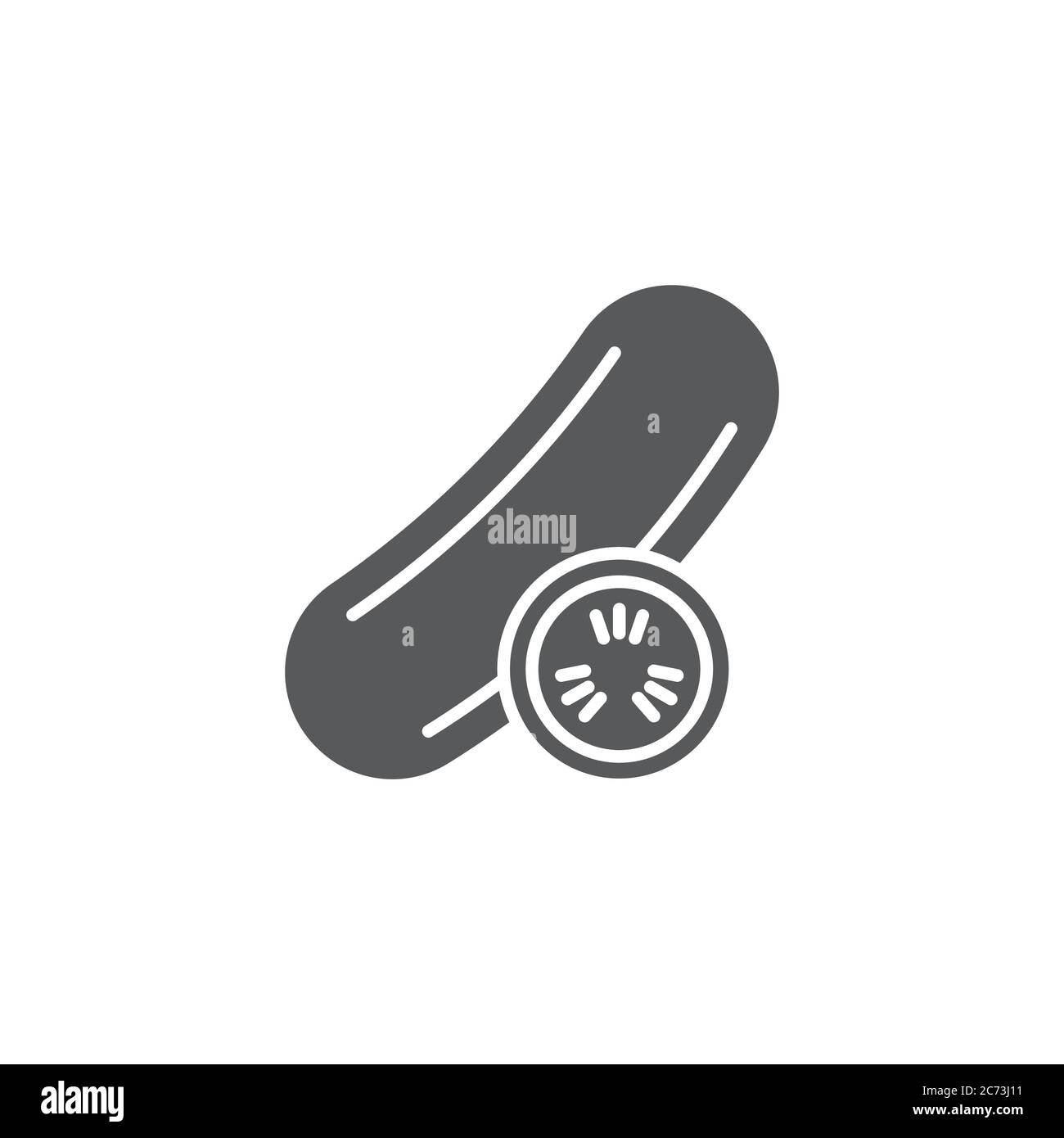 Cucumber slice vector icon symbol isolated on white background Stock Vector