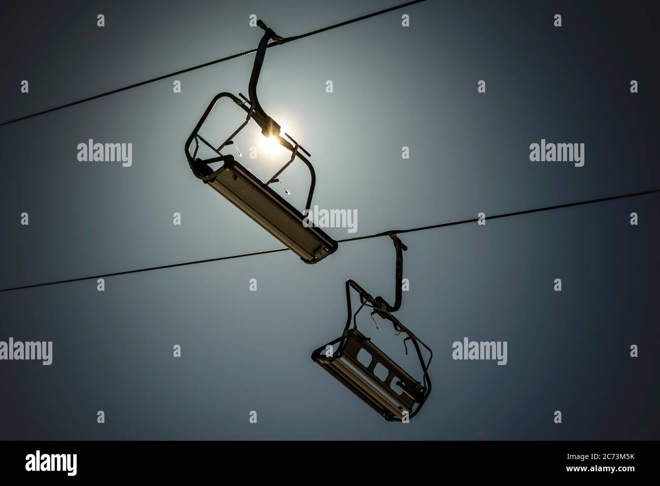 Chairlift. Auvergne-Rhone-Alpes . France Stock Photo