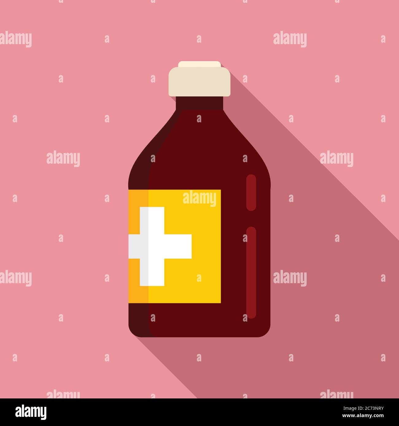 Vitamin cough syrup icon. Flat illustration of vitamin cough syrup