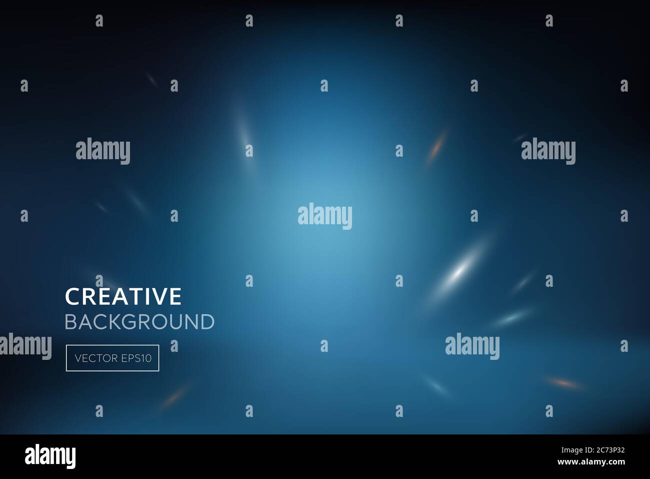 Modern abstract gradient dark blue background with glowing sparking ...