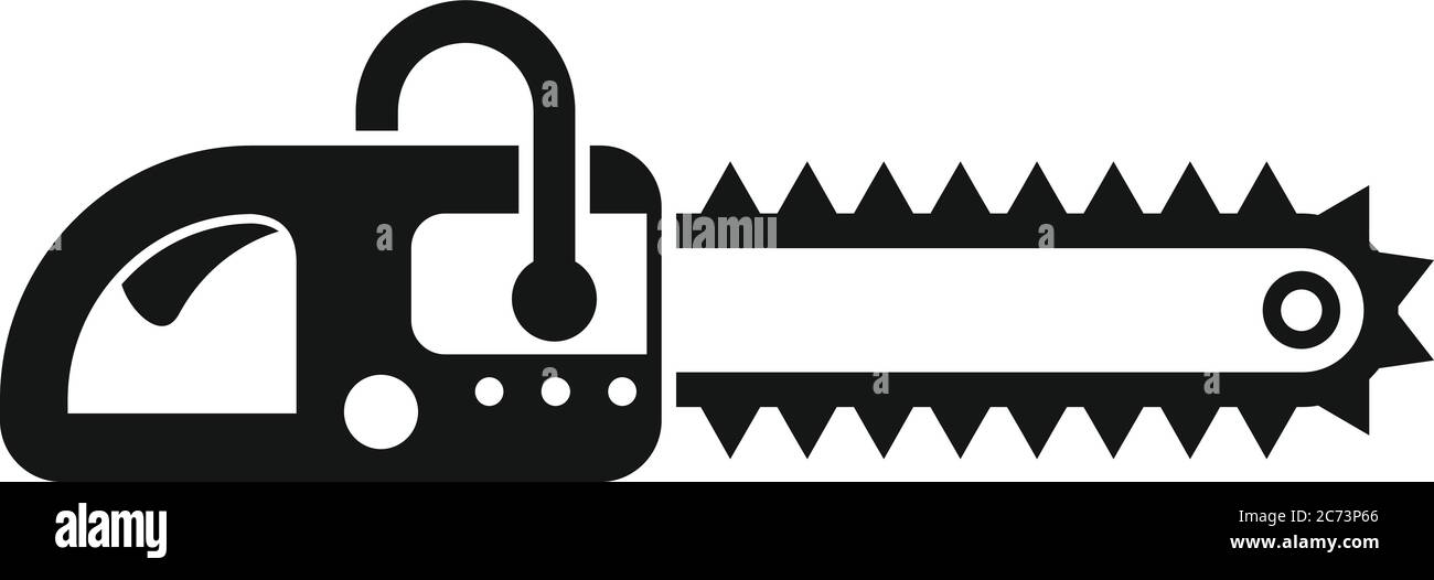 Chainsaw icon. Simple illustration of chainsaw vector icon for web