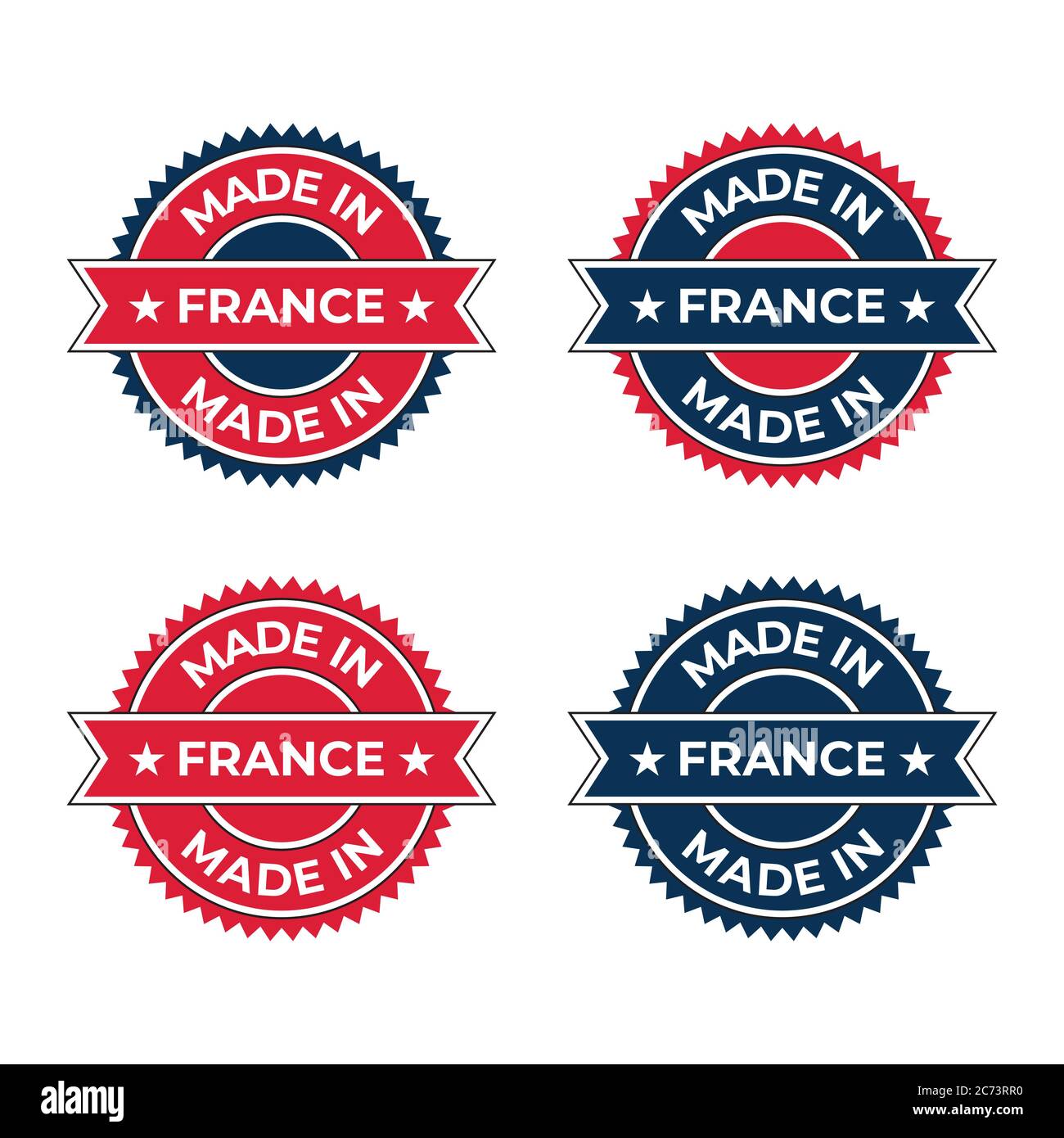 Made In France Labels Set French Product Emblem Stock Illustration