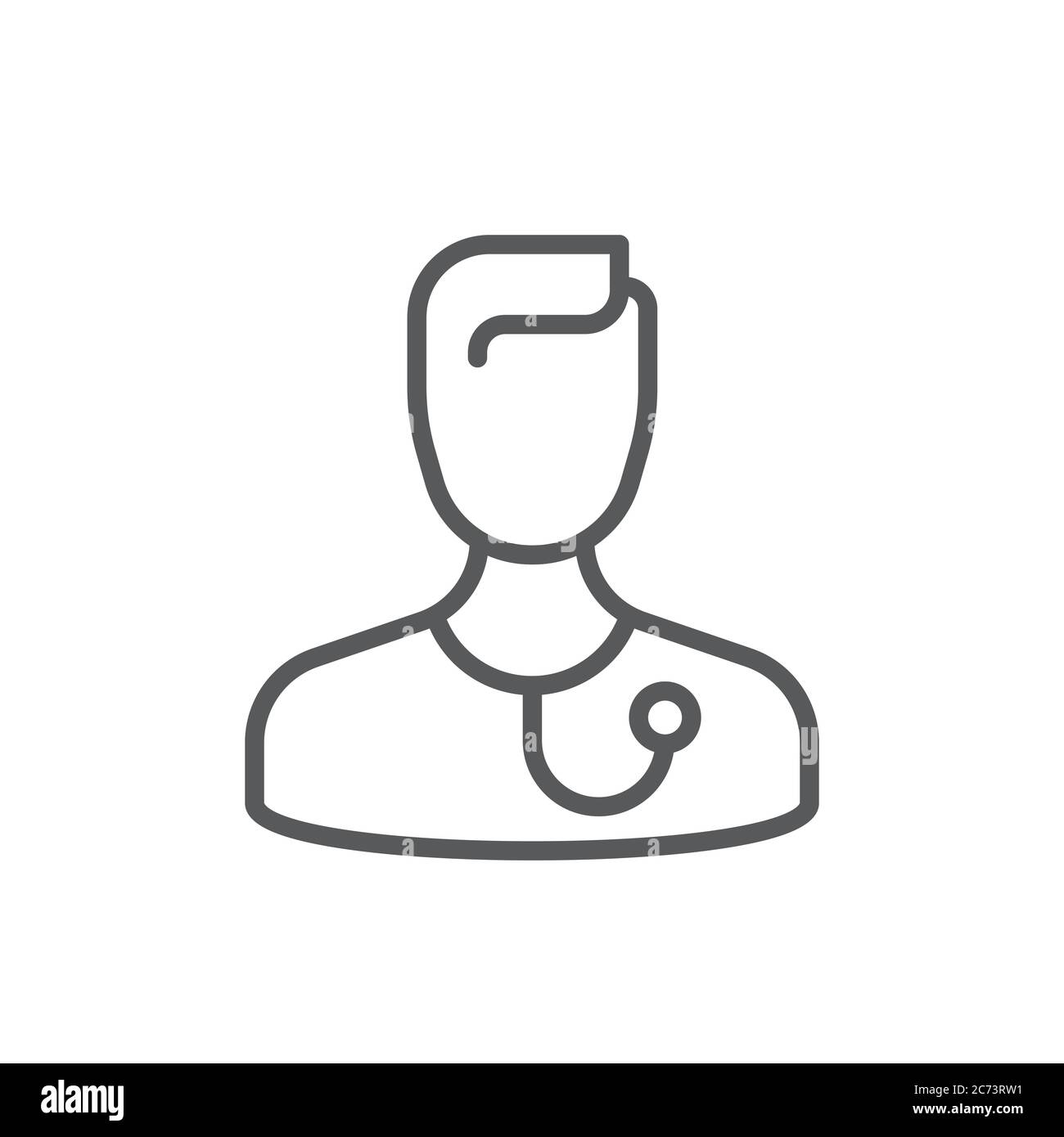 Doctor with stethoscope vector icon symbol isolated on white background ...