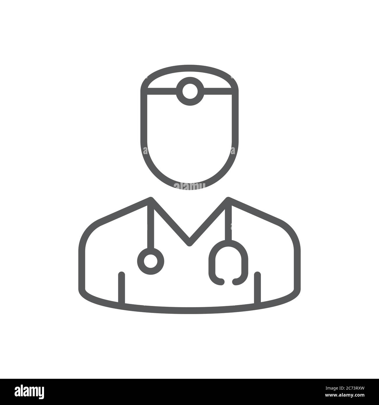 Doctor with stethoscope vector icon symbol isolated on white background ...