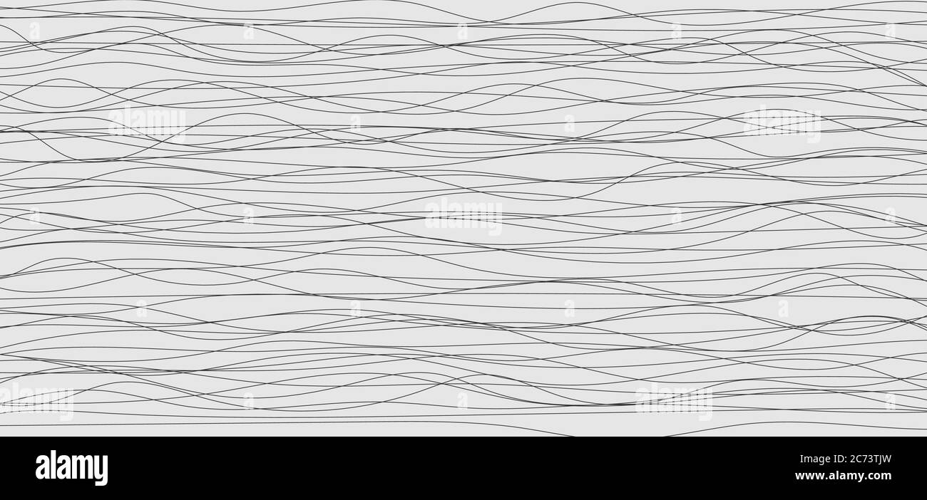 Abstract black wavy or wave lines and curves pattern on white ...
