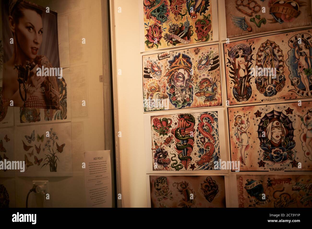 Tattoo artwork on display hi-res stock photography and images - Alamy