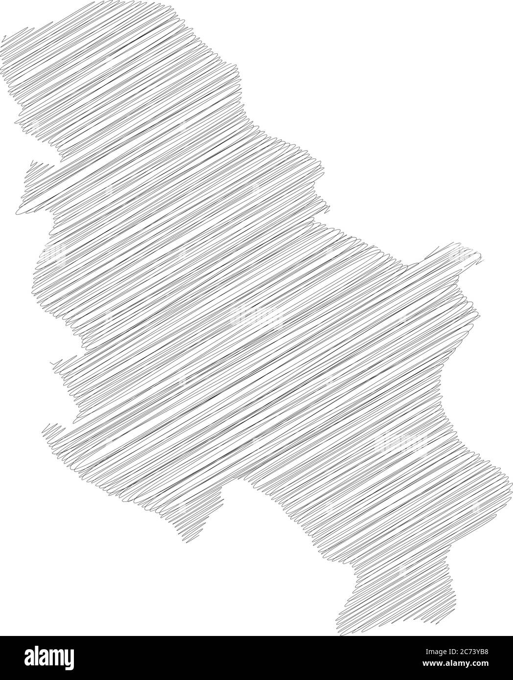 Serbia - solid black silhouette map of country area. Simple flat vector ...