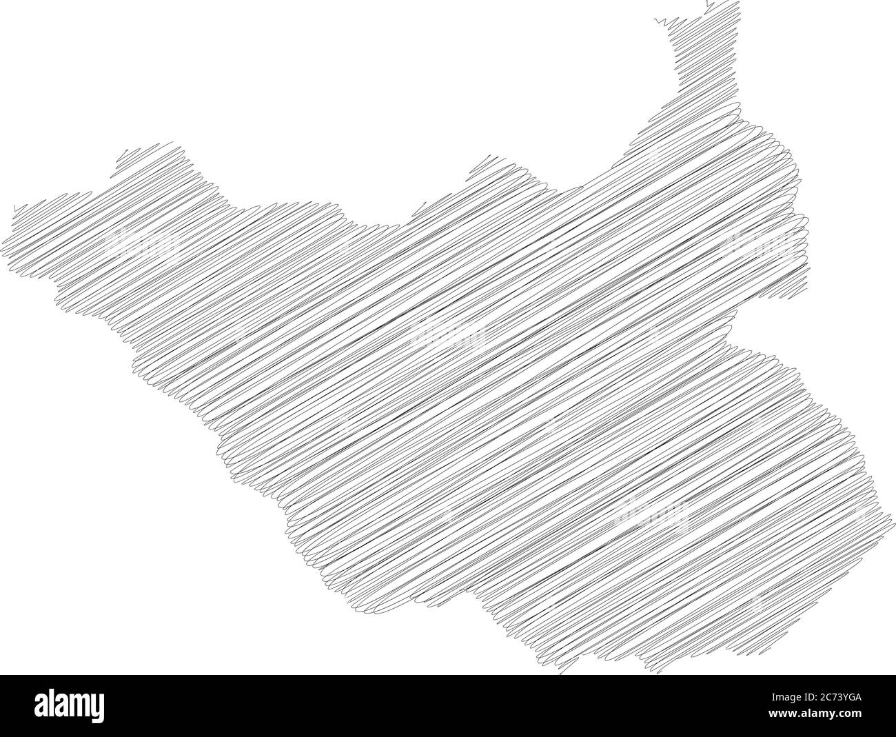 South Sudan - solid black silhouette map of country area. Simple flat vector illustration. Stock Vector