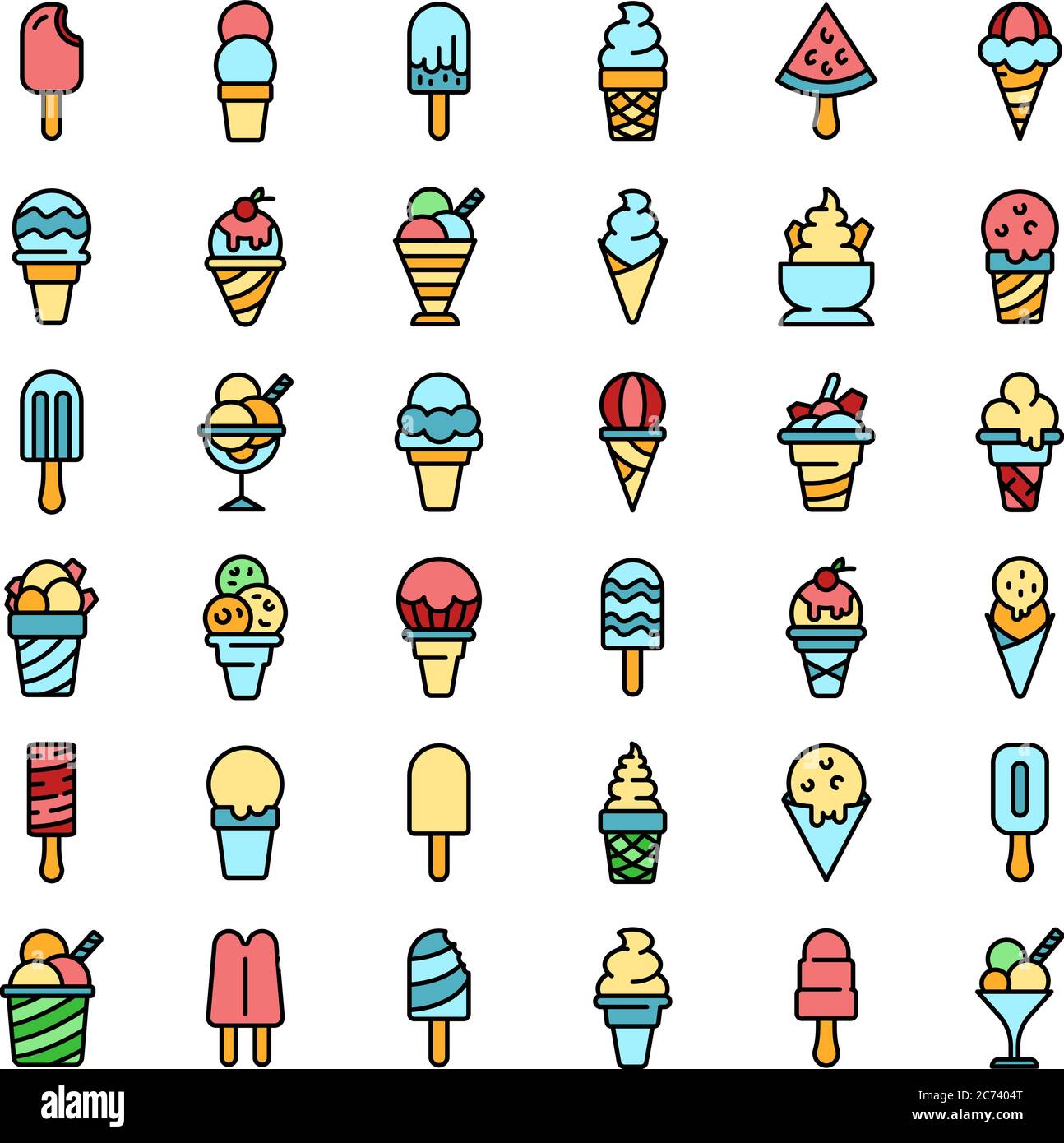 Ice cream icons set vector flat Stock Vector Image & Art - Alamy