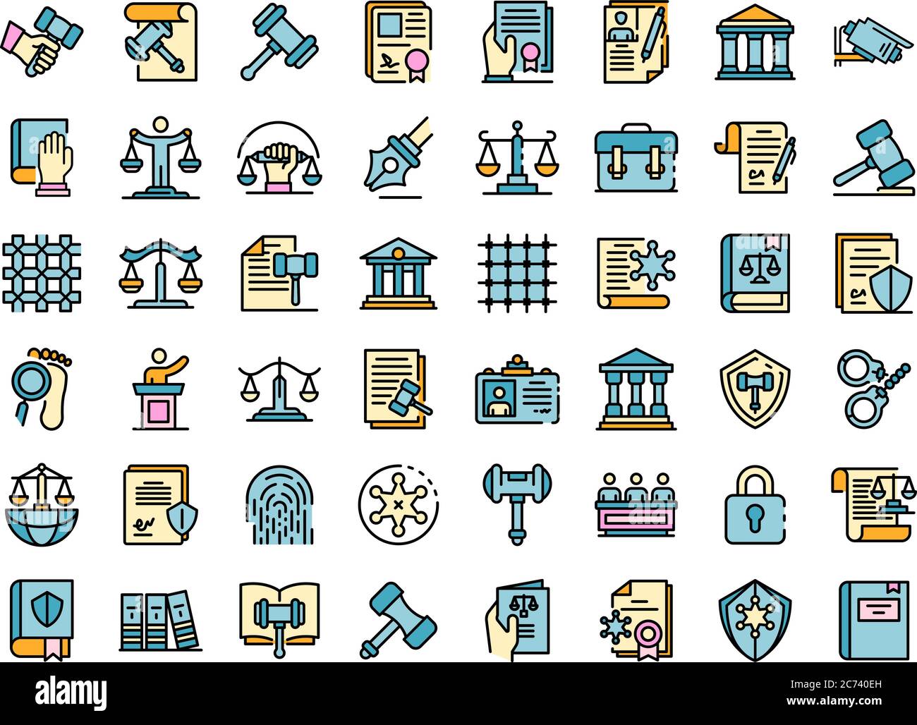 Justice icons set vector flat Stock Vector Image & Art Alamy