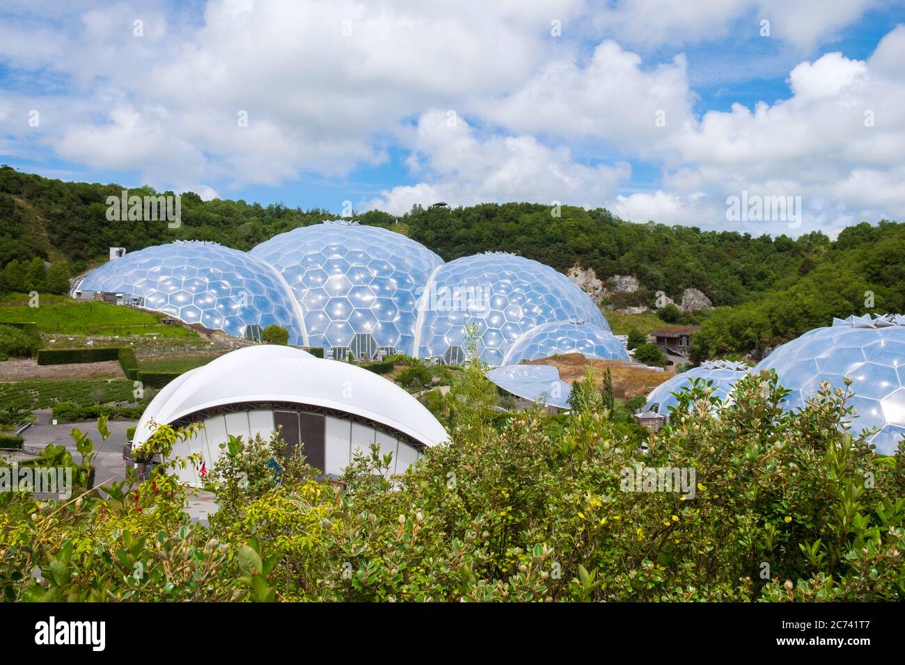 The biomes at the Eden Project near St Austell in Cornwall. Stock Photo