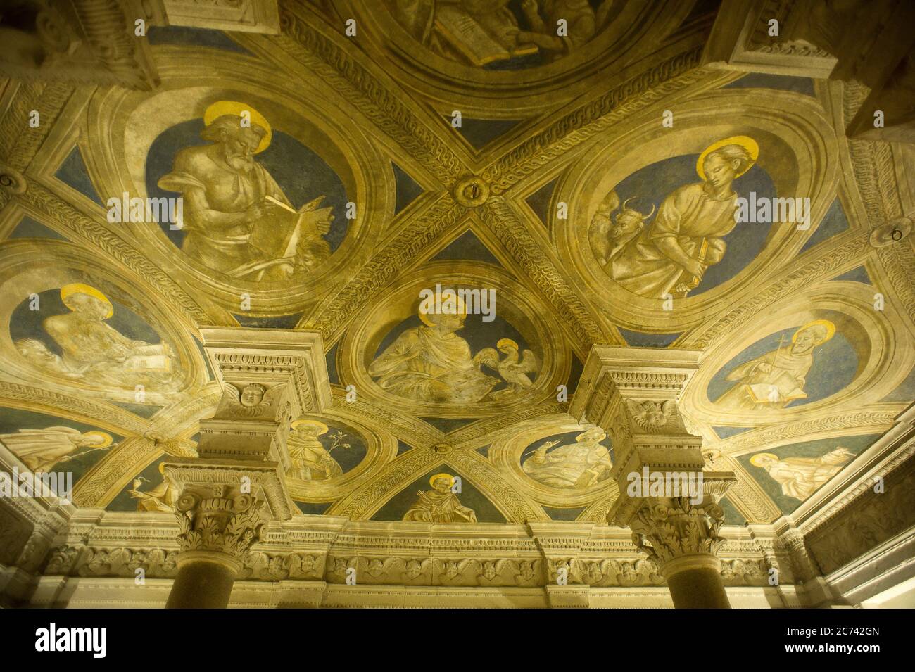 Italy, Basilicata, Acerenza, the Cathedral of Acerenza, dedicated to Santa Maria Assunta and San Canio Bishop in the Romanesque-Gothic style of the 13th chentury ad. Ferilli crypt Stock Photo