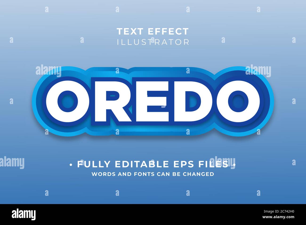 Oredo text effect editable vector Stock Vector