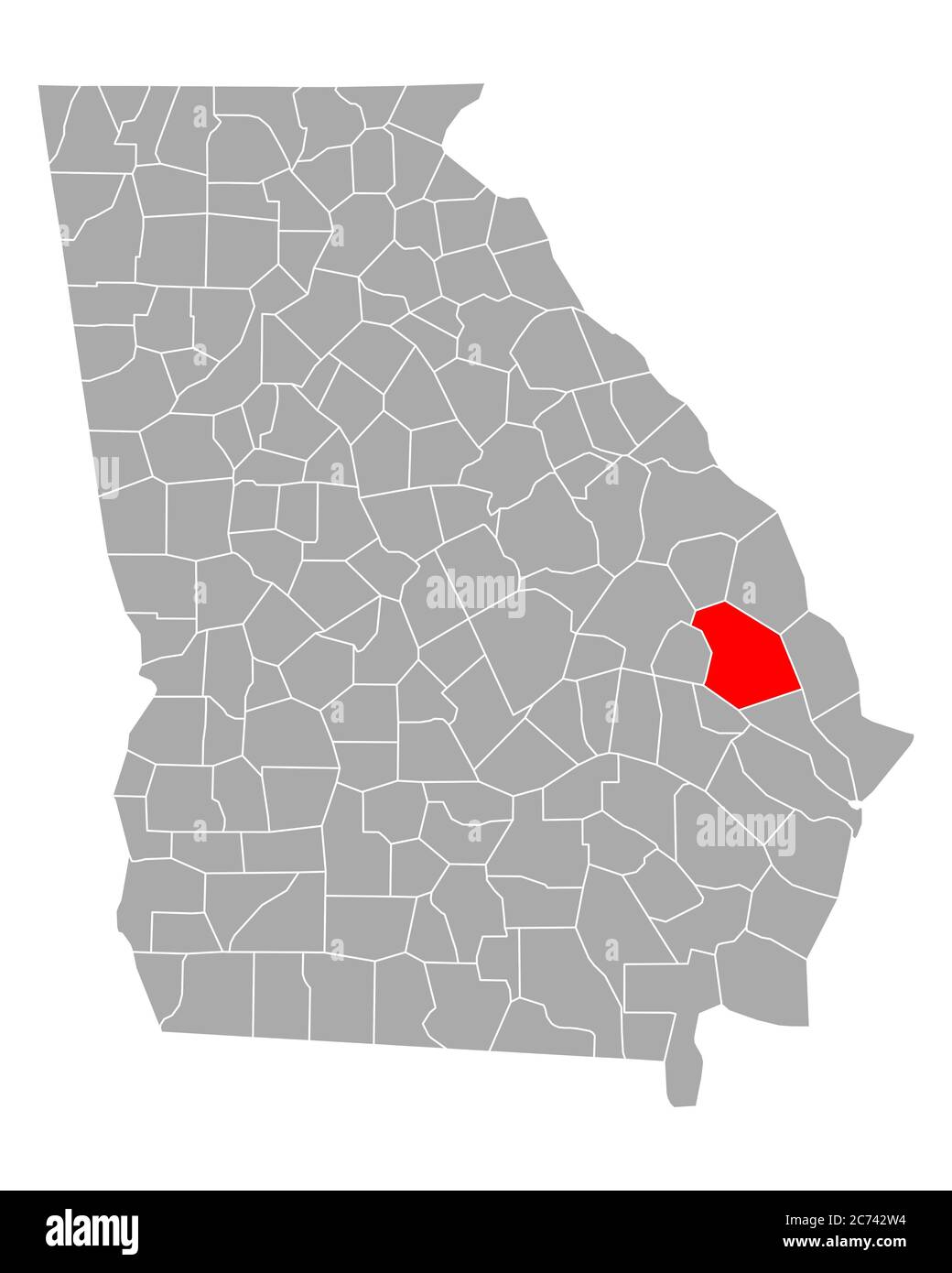 Map of Bulloch in Georgia Stock Photo - Alamy