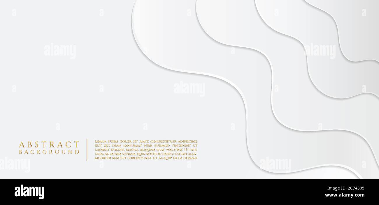 Fluid luxury wave shape overlap design white clean style with space for ...