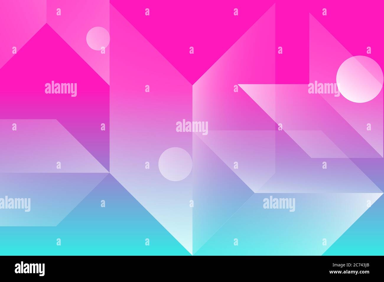 Abstract colored background from triangles, circles and lines. Vector. Geometric figures. Horizontal vibrant gradient background for projects. Modern Stock Vector