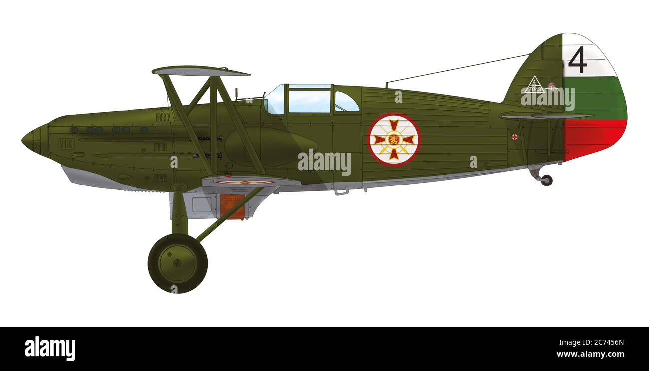 Avia B.534 of the 2nd Fighter Regiment of the Bulgarian Air Force, 1940 Stock Photo