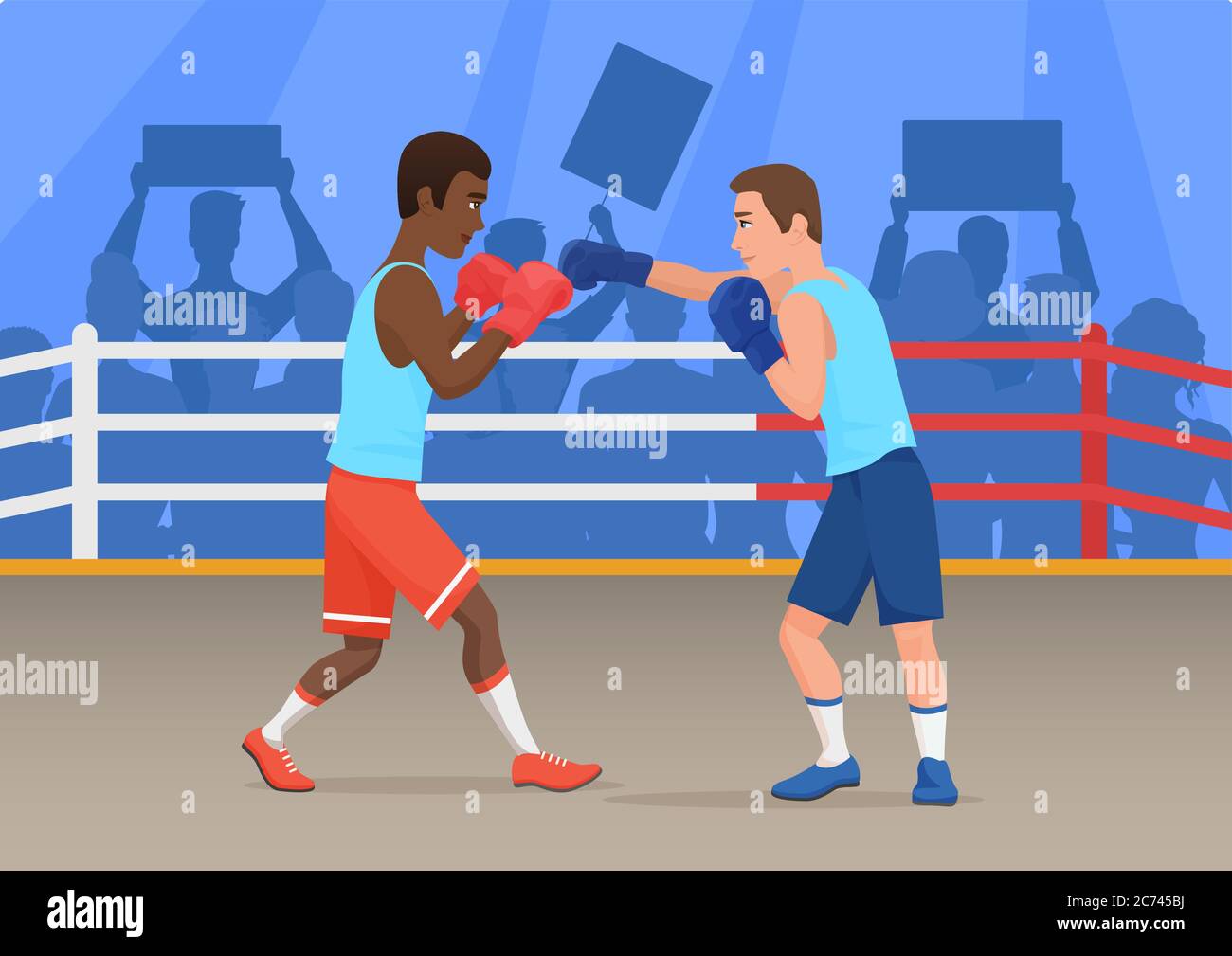 Boxing ring black and white Stock Vector Images - Alamy