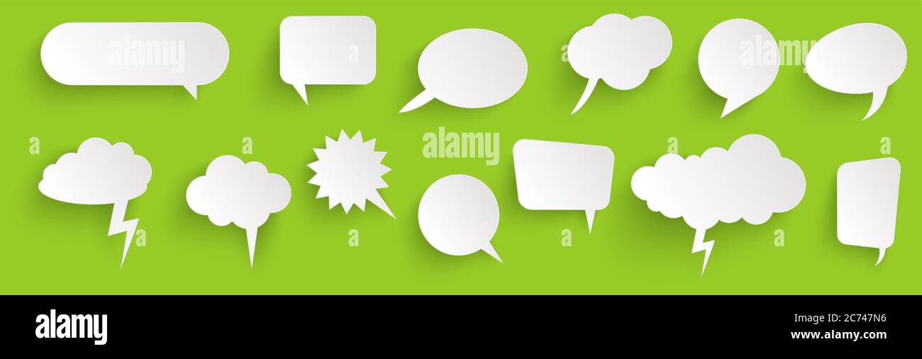 illustration of speech bubbles with shadow looking like stickers Stock ...