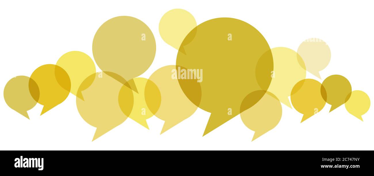 illustration of colored speech bubbles in a row with space for text Stock Vector