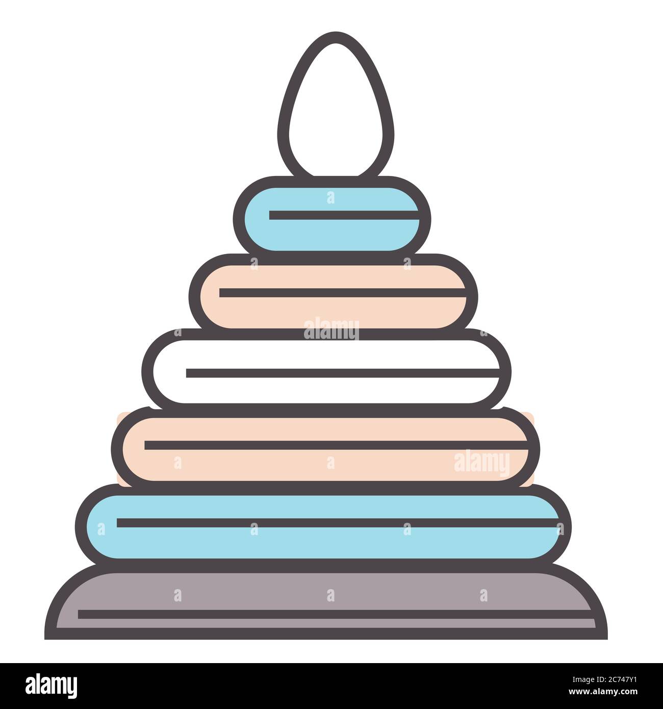 Pyramid cone toy, educational game for children vector Stock Vector