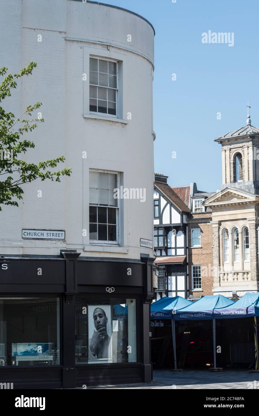 Kingston upon Thames  market during lockdown Stock Photo