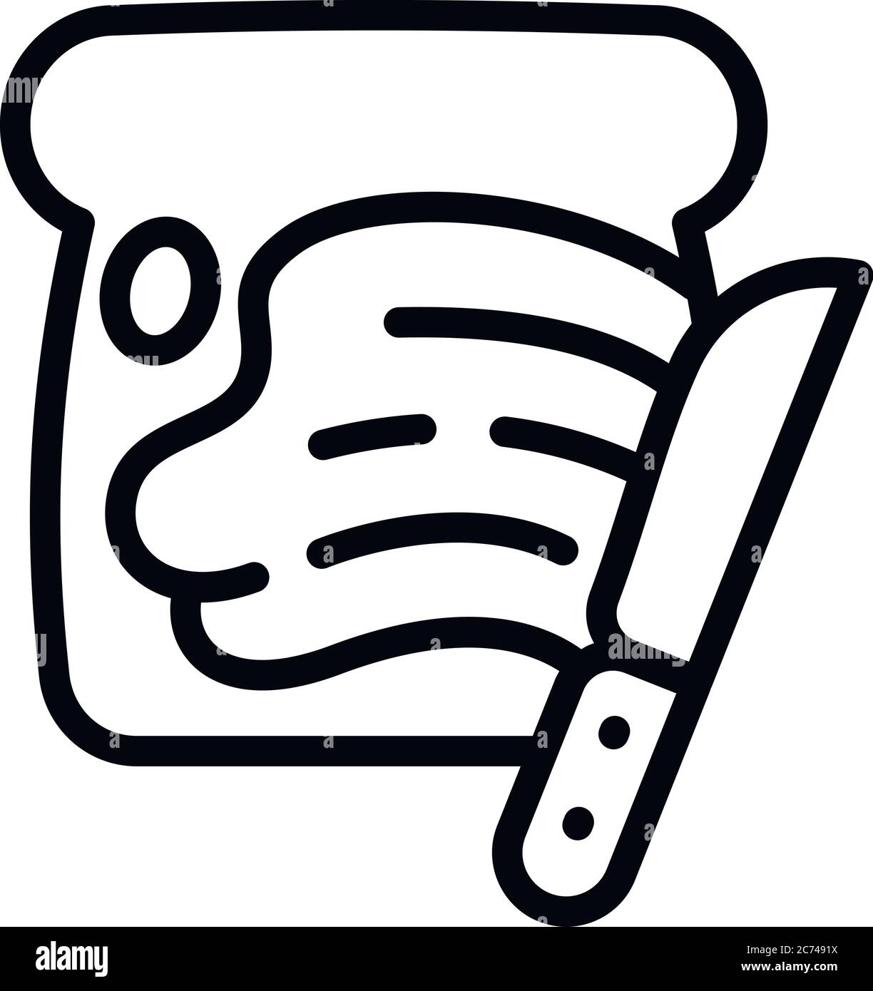 Knife peanut butter icon. Outline knife peanut butter vector icon for