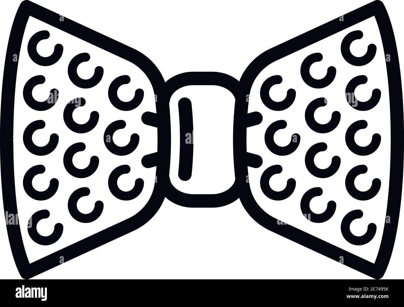 Dotted bow tie icon. Outline dotted bow tie vector icon for web design isolated on white