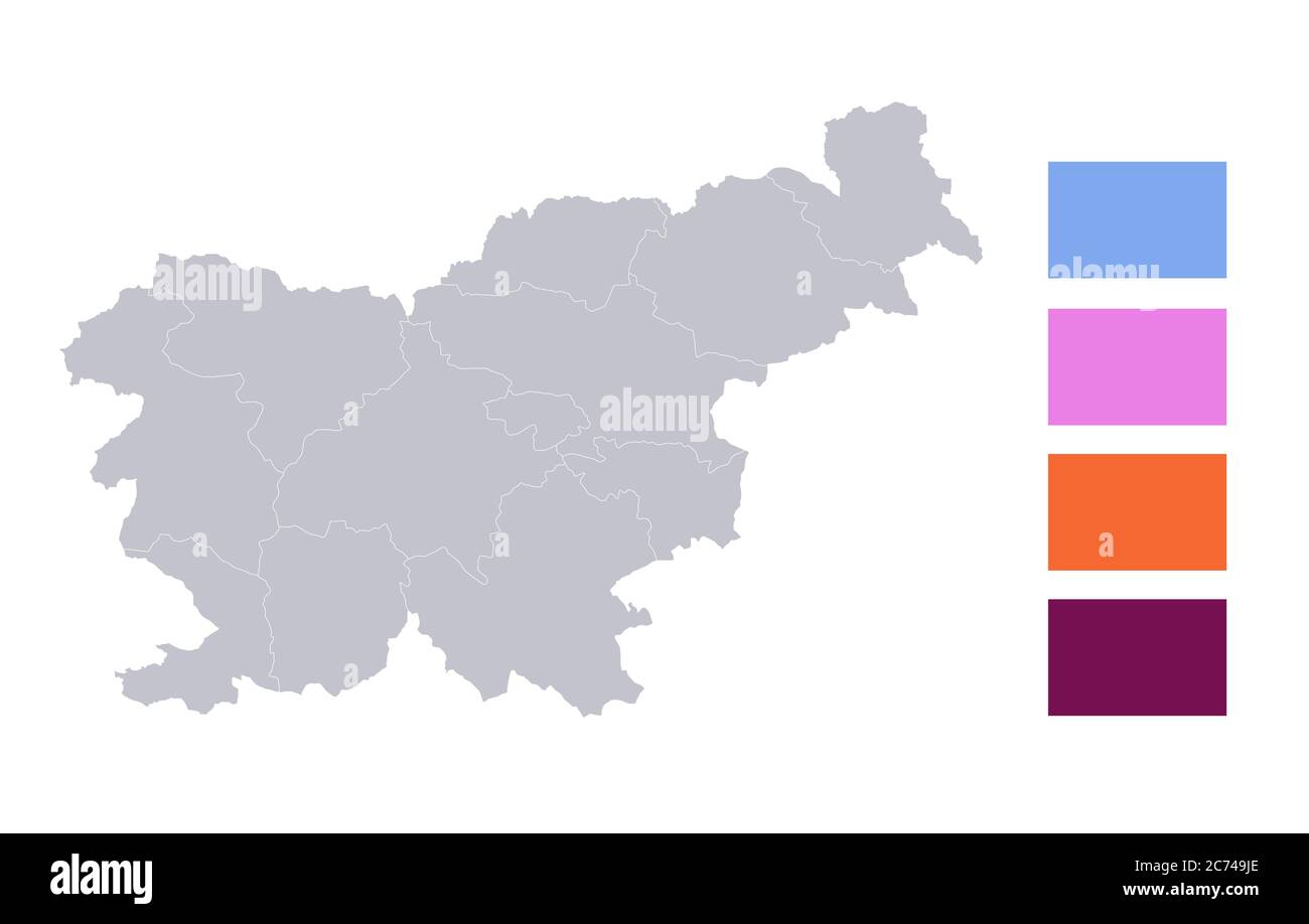 Infographics of Slovenia map, individual states blank Stock Photo - Alamy