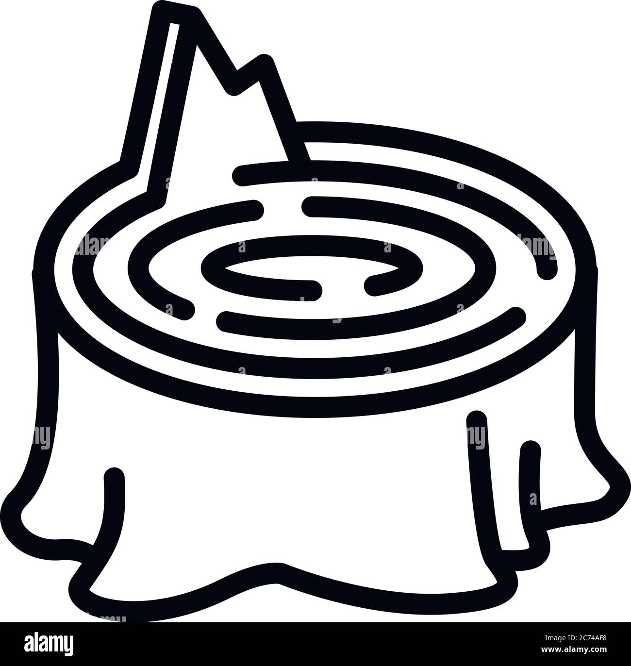 Tree stump icon. Outline tree stump vector icon for web design isolated on white background