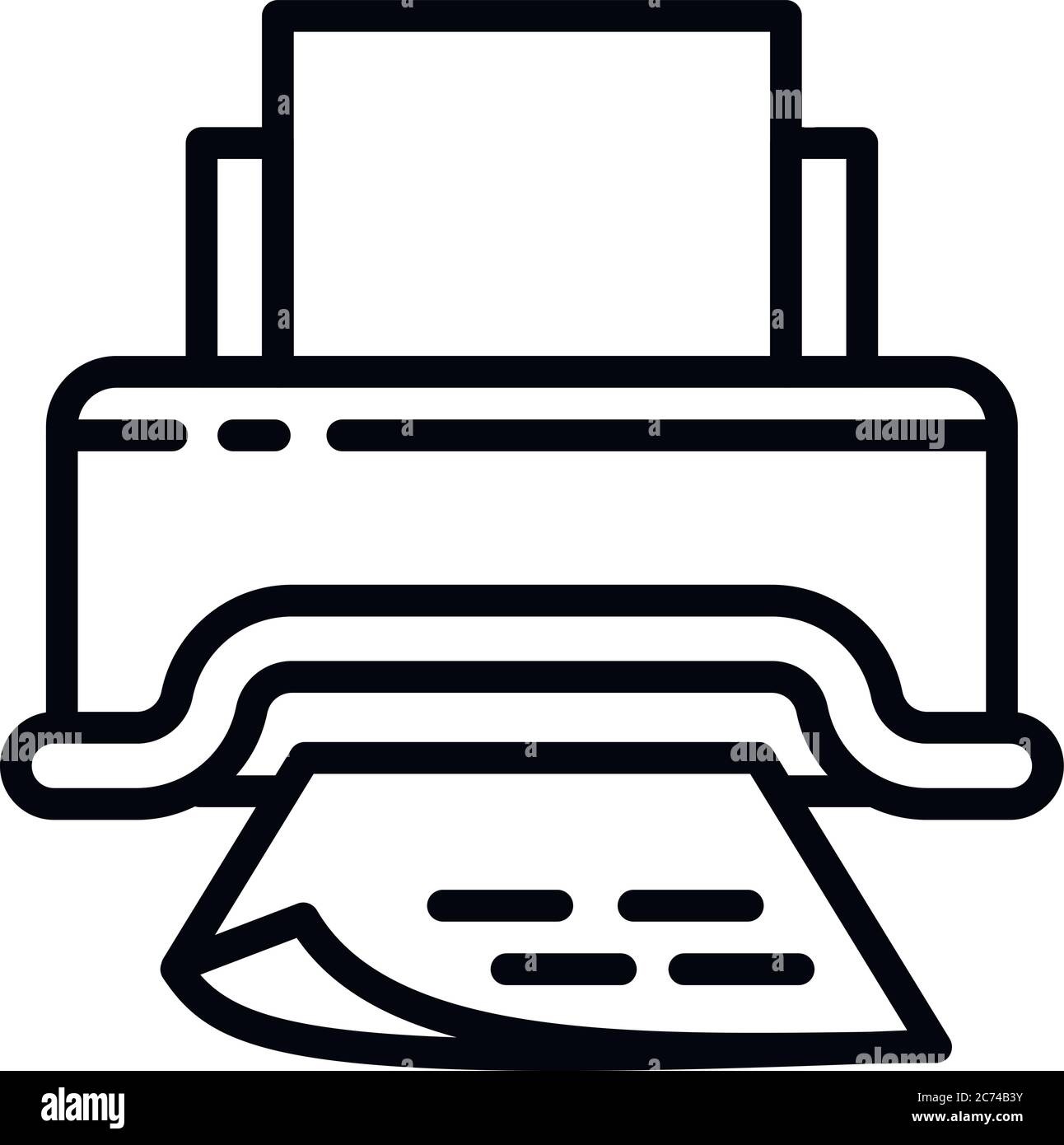 Paper document printer icon. Outline paper document printer vector icon ...