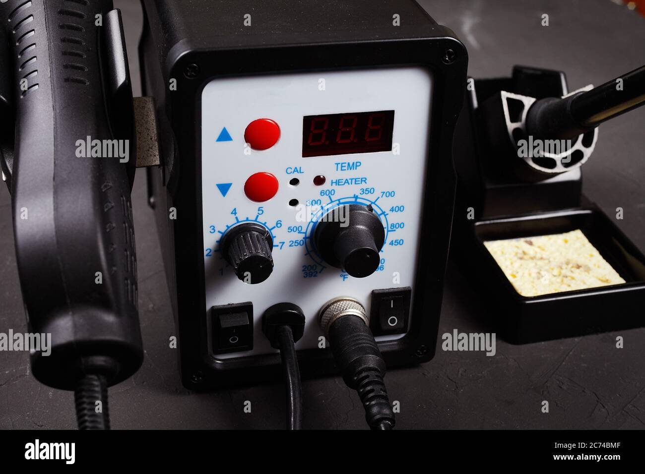 Soldering station, soldering iron, hair dryer for soldering electronic