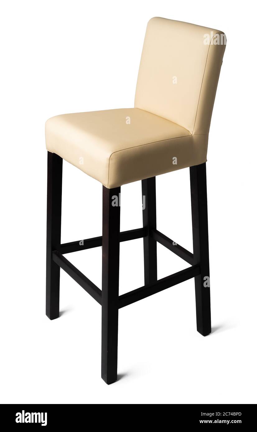 High soft bar stool isolated on white Stock Photo - Alamy