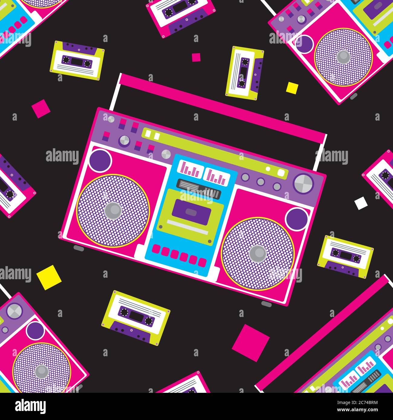 Retro audio player in a flat style. Vector illustration for a card or ...