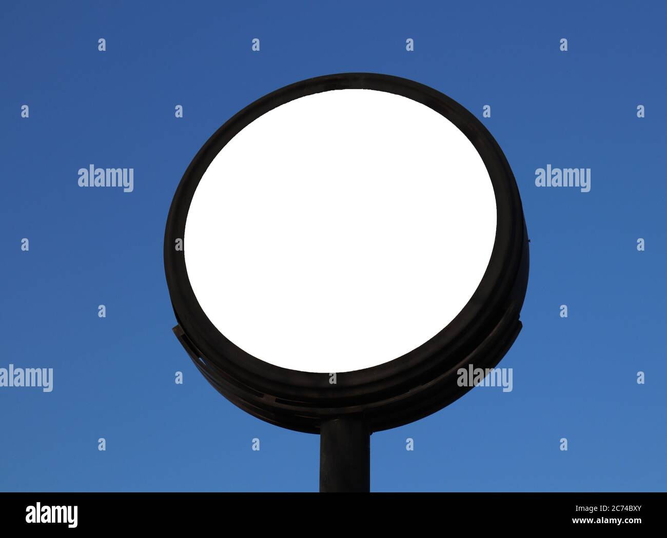 Download Blank White Outdoor Round Box Mockup Advertising Or Light Box With Copy Space For Your Text Message Or Media And Content Dark Frame With Sky Backgro Stock Photo Alamy