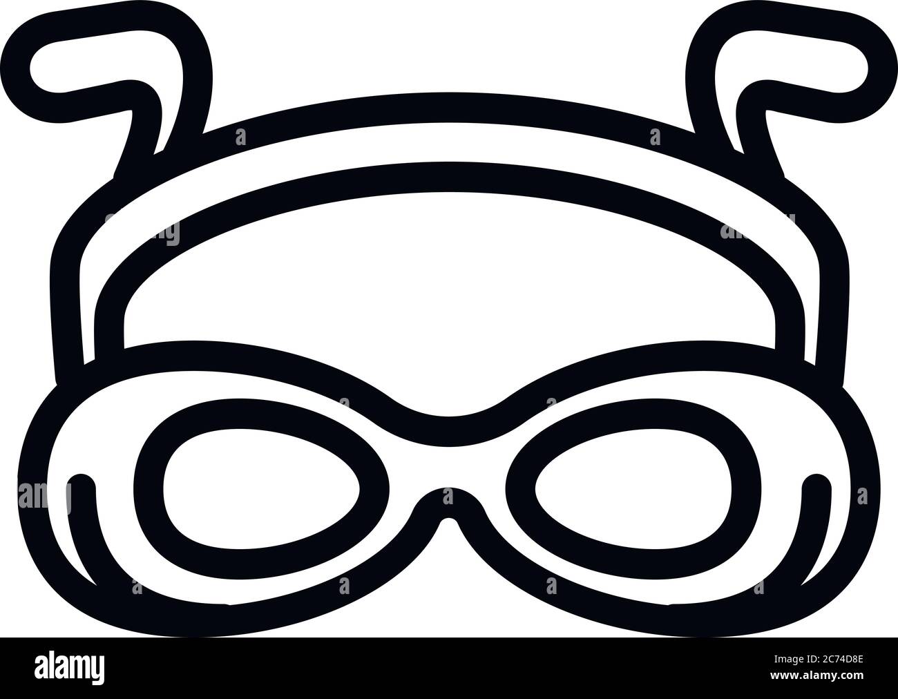Swim goggles icon. Outline swim goggles vector icon for web design isolated on white background