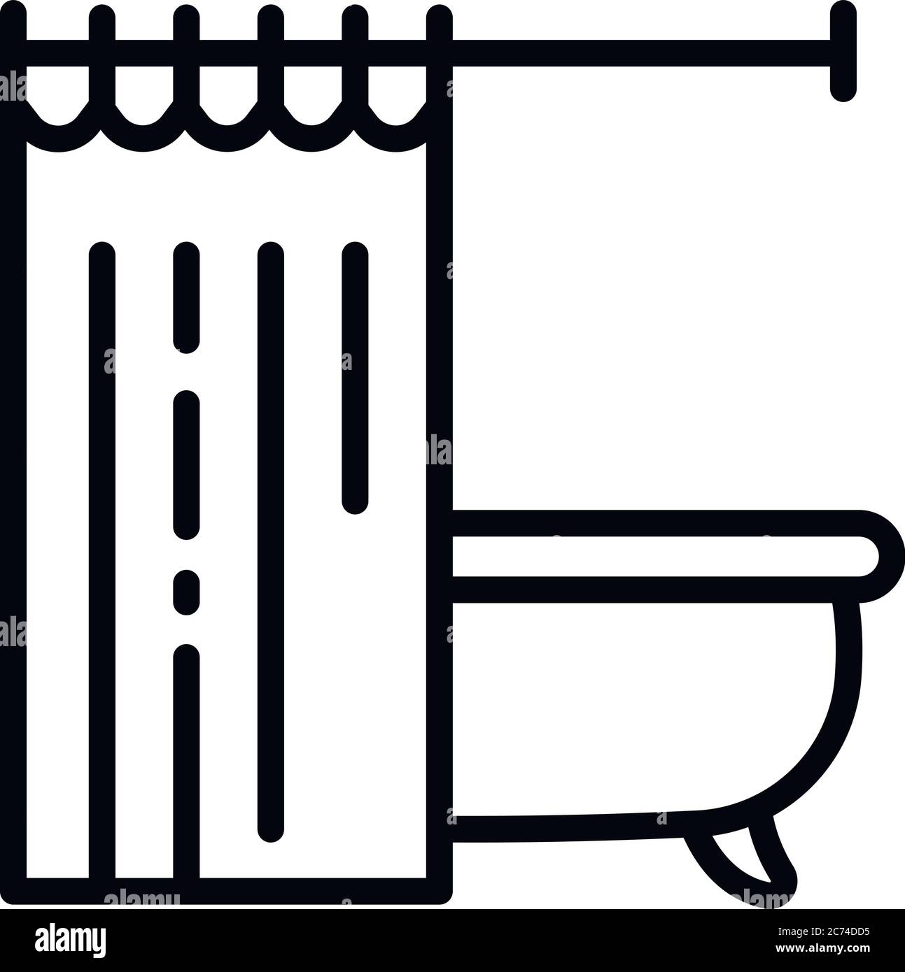 Vintage bathtub icon. Outline vintage bathtub vector icon for web design isolated on white background Stock Vector