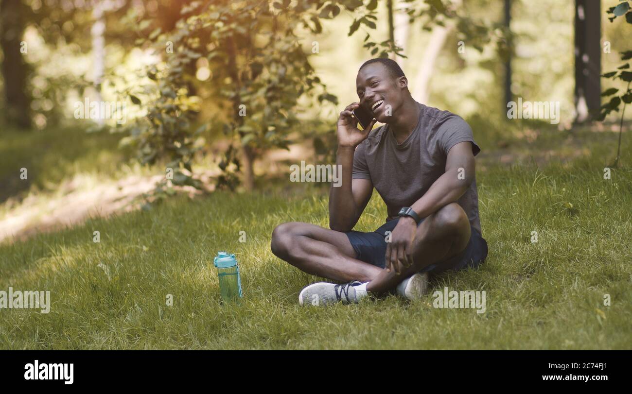 Happy african american sportsman hi-res stock photography and images ...