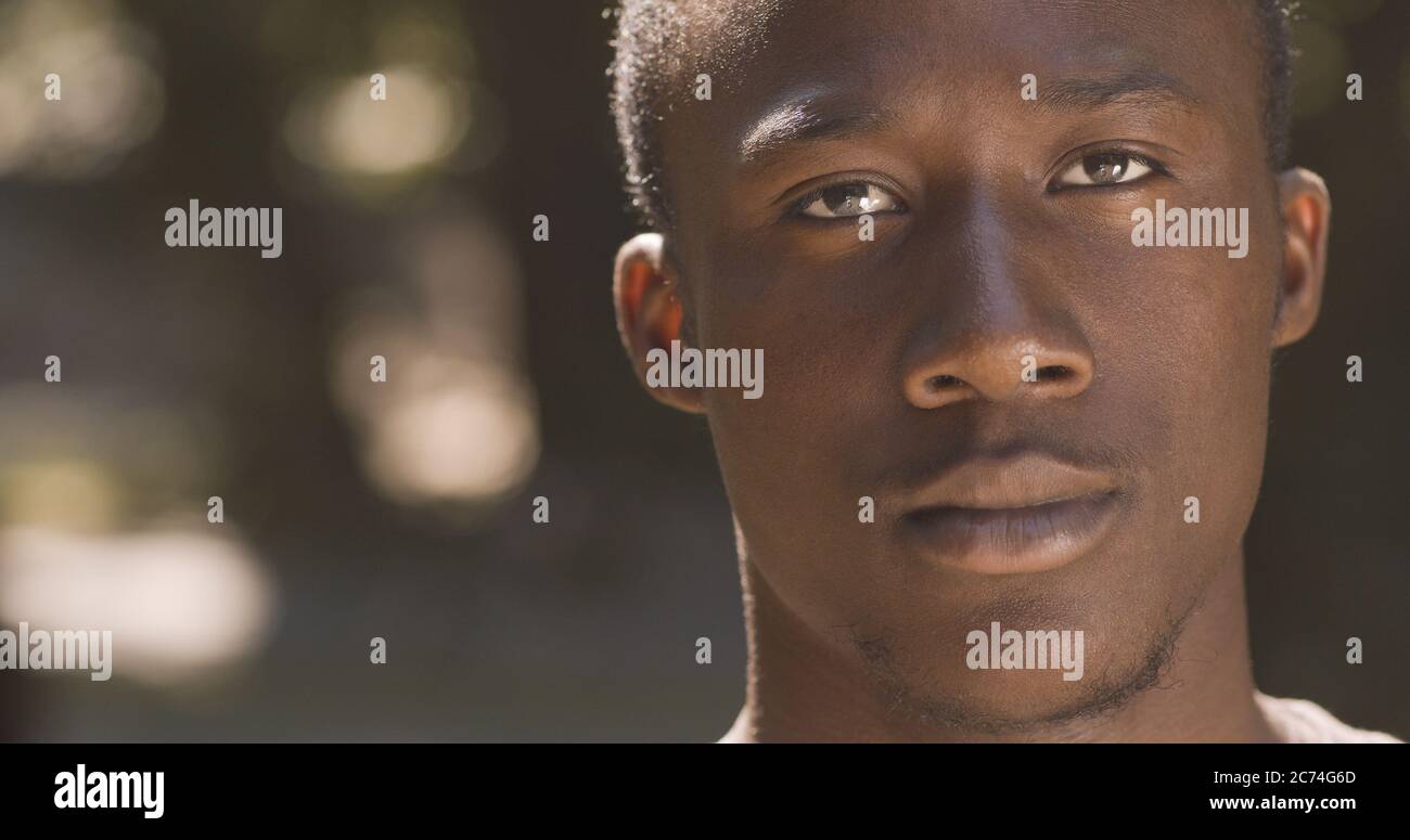 Close up portrait of african american man, panorama Stock Photo - Alamy