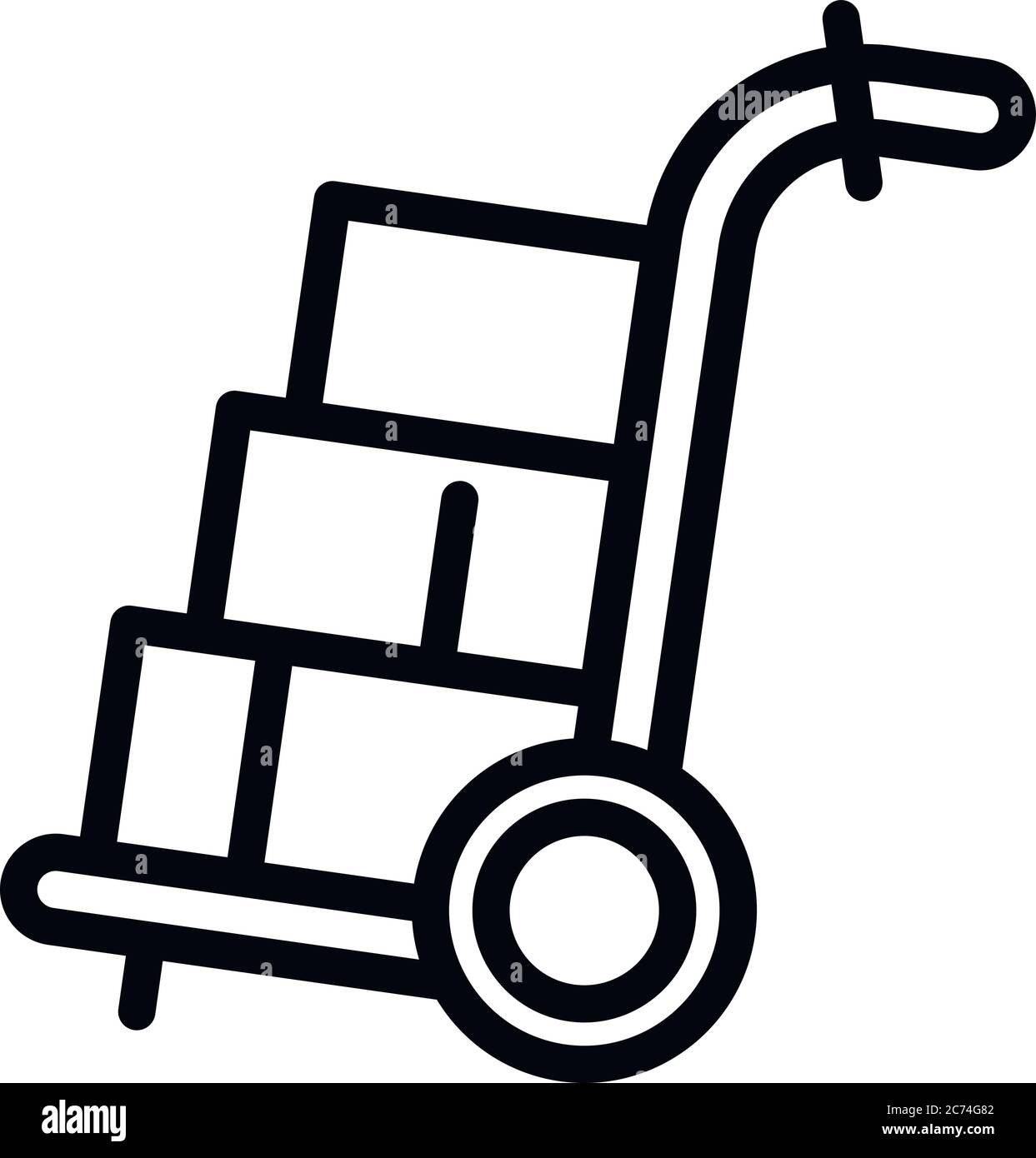 Warehouse cart icon. Outline warehouse cart vector icon for web design ...