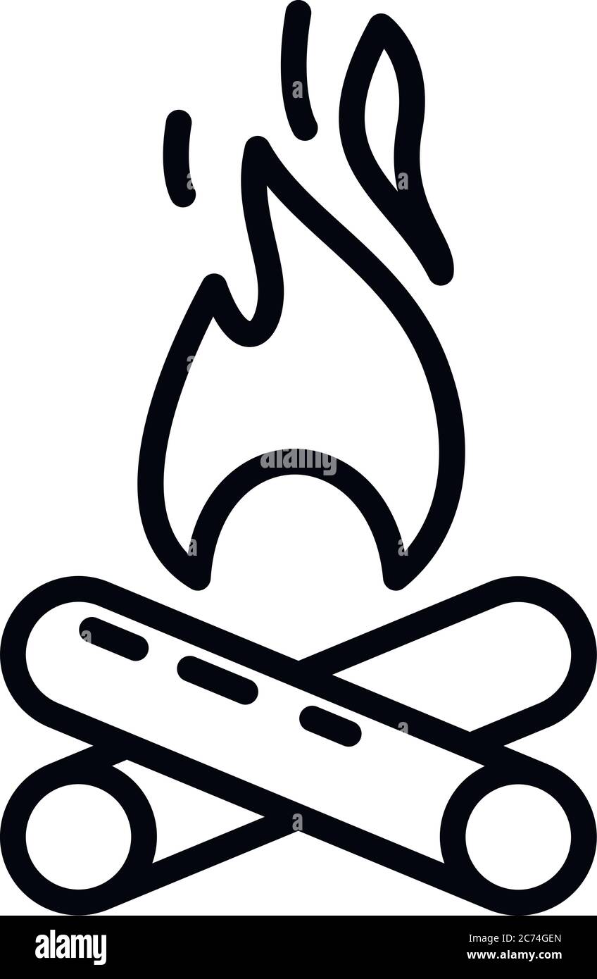 Campfire icon. Outline campfire vector icon for web design isolated on ...