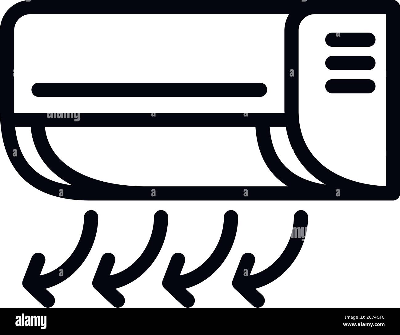 Conditioner air direction icon. Outline conditioner air direction ...