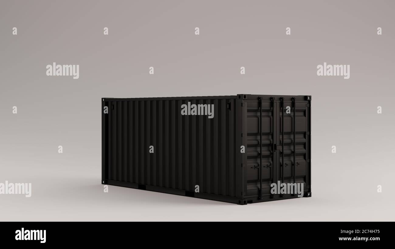 Black Intermodal Cargo Container 3d illustration 3d render Stock Photo