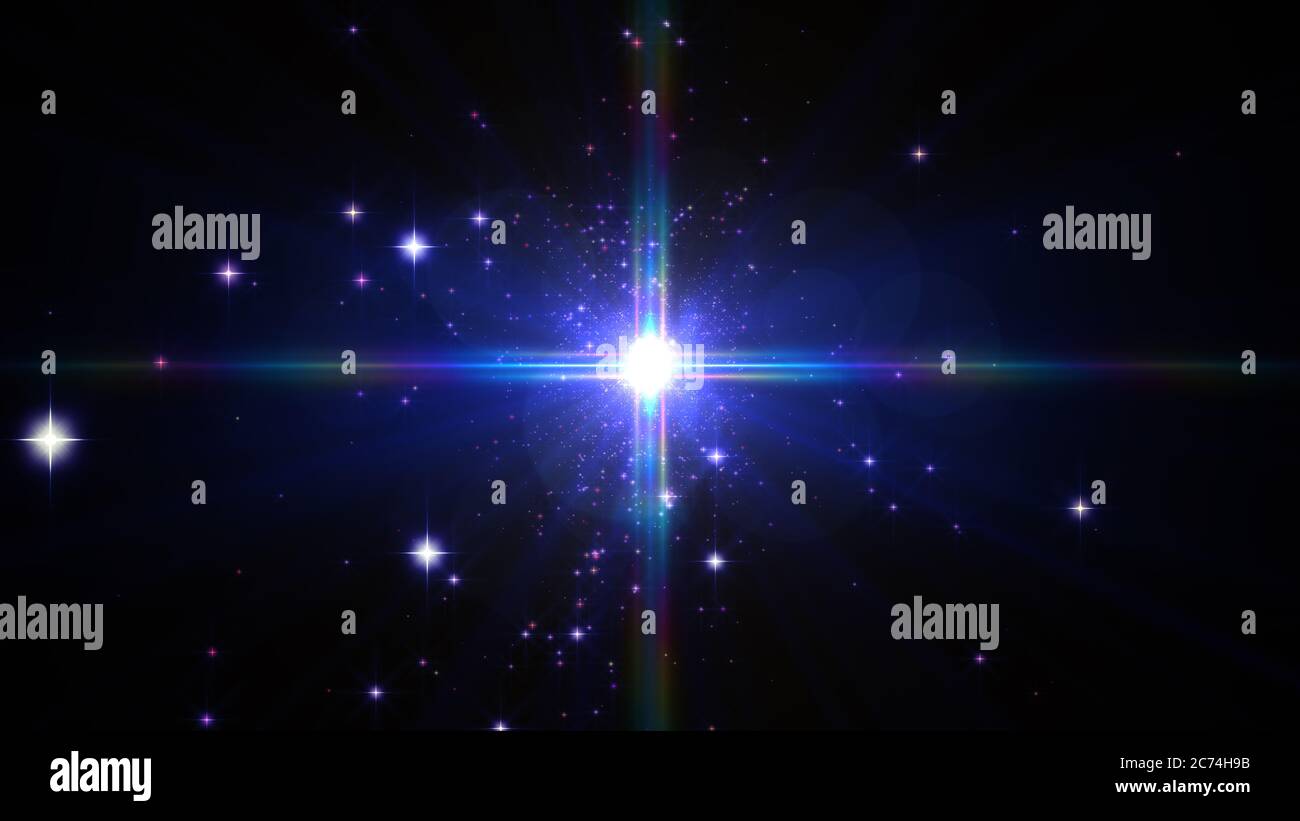 star explosion in space, star ray, 3d render illustration Stock Photo ...