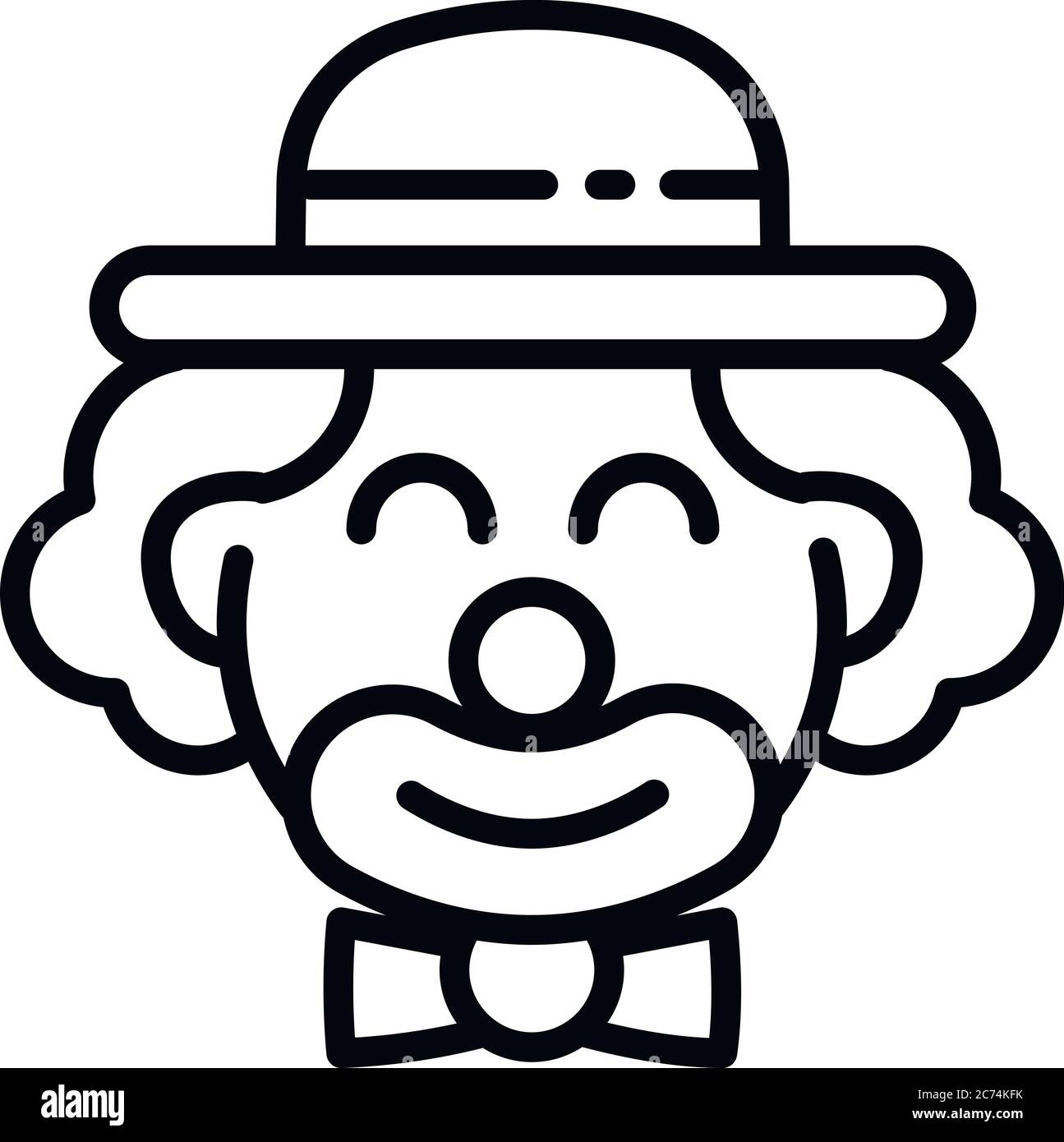 Circus clown icon. Outline circus clown vector icon for web design ...