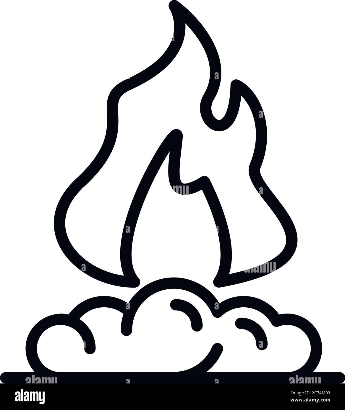 Bonfire icon. Outline bonfire vector icon for web design isolated on ...