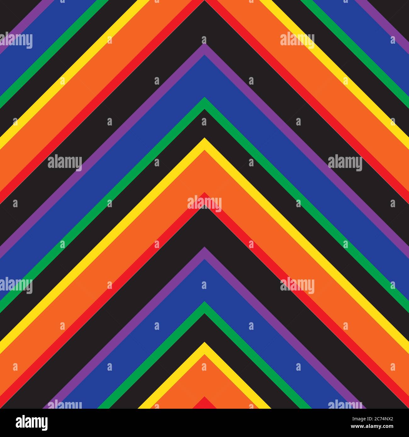 Rainbow Chevron diagonal striped seamless pattern background suitable for fashion texti Stock Vector