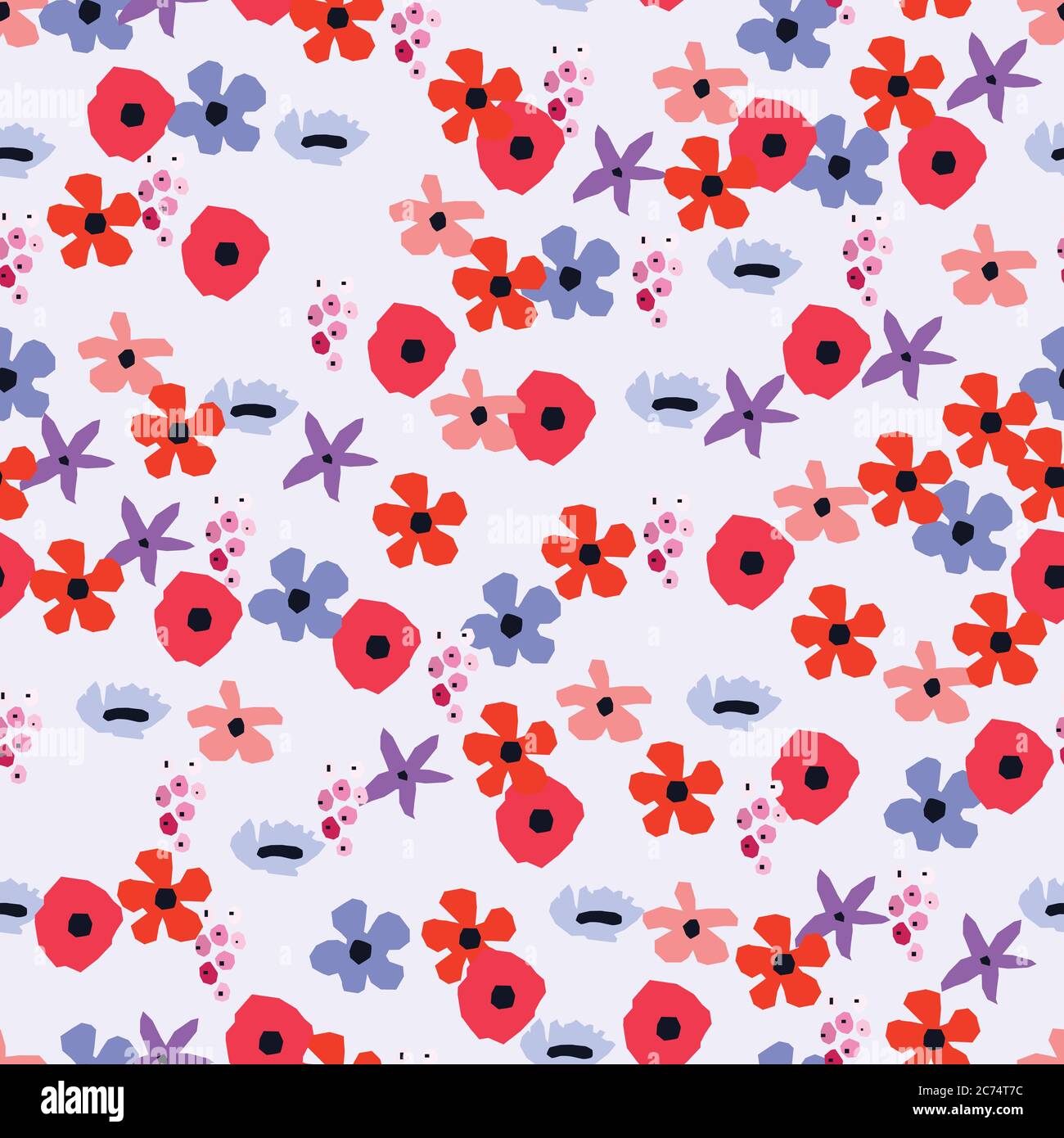 Seamless pattern. Vector floral design with wildflowers. Romantic background Stock Vector