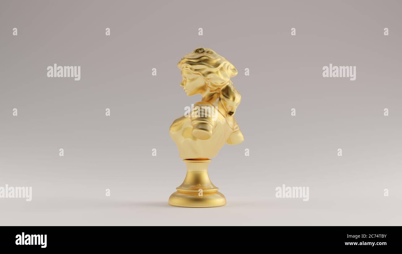 Gold Female Bust Sculpture 3d illustration 3d render Stock Photo Alamy