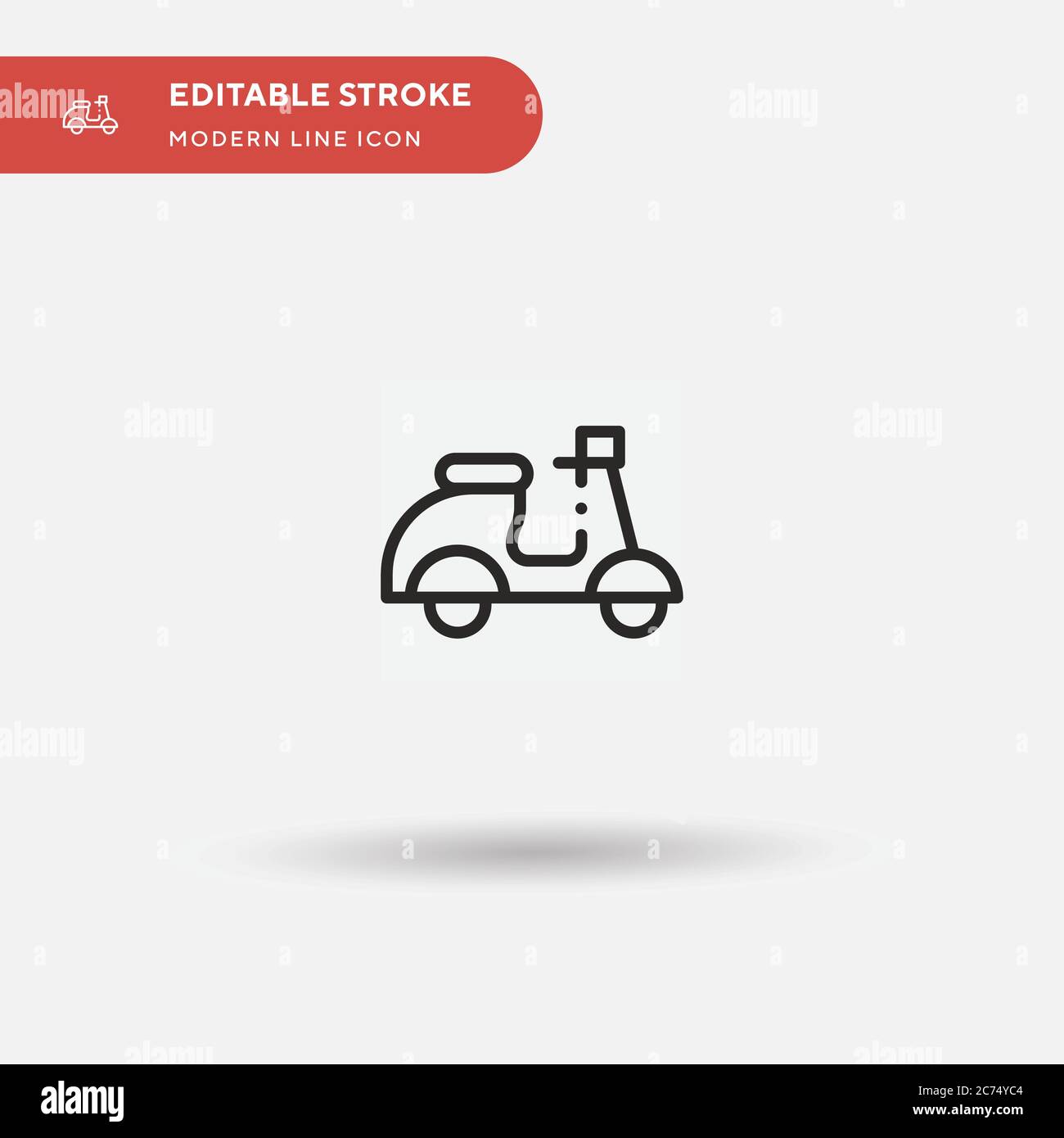 Vespa Scooter Simple vector icon. Illustration symbol design template for web mobile UI element. Perfect color modern pictogram on editable stroke. Vespa Scooter icons for your business project Stock Vector